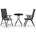 thumbnail image 1 of vidaXL 3 Piece Bistro Set Aluminium and Textilene Black, 1 of 5