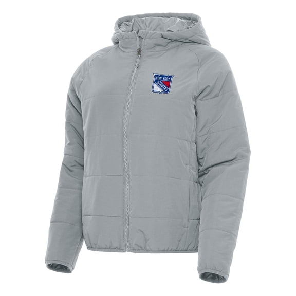 Women's Antigua Gray New York Rangers Universe Full-Zip Puffer Jacket