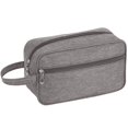 thumbnail image 1 of Neceser de viaje de nailon resistente para artículos de tocador, neceser de viaje, neceser de baño, organizador de afeitado para hombres o mujeres, artículos de tocador para viajar (gris, 1, 1 of 5