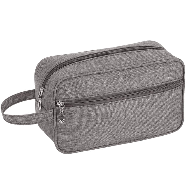 Neceser de viaje de nailon resistente para artículos de tocador, neceser de viaje, neceser de baño, organizador de afeitado para hombres o mujeres, artículos de tocador para viajar (gris, 1