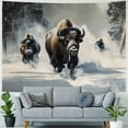 thumbnail image 4 of Orinice Bison Snow Forest Tapestry Wall Hanging Unique Style Graphic Tapestries Art for Home Decor Living Room Bedroom Farmhouse Dorm 40x60inch, 4 of 6