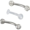 Body Jewelry 3 Pack - 16G Surgical Steel and Bioplast Eyebrow Barbells