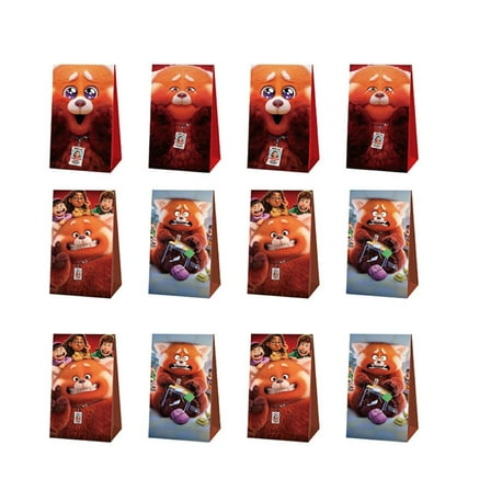 24PCS Cartoon Style Gift Bags ,Candy Bags,Birthday Party Decor for Turning Red Theme.