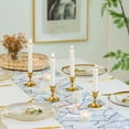 thumbnail image 3 of Set of 4 Golden Candlestick Candle Holders - Decorative Metal Candle Holders for Table Taper Candle Retro Style Wedding Advent Christmas Home Decoration,6cm, 3 of 5