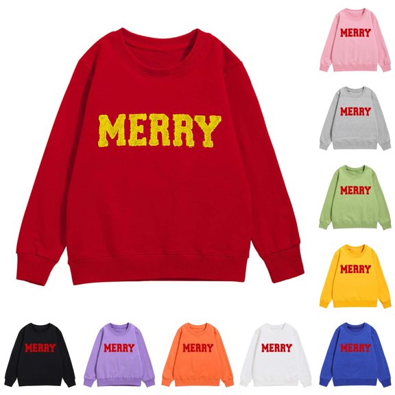 Tanghaowl Childrens Hoodies Girl Hoodie Long Sleeve Soft Sweatshirt Graphic Hoody Kids Cute Pullovers Top Clothes for Girls Boys Red 10-11 Years