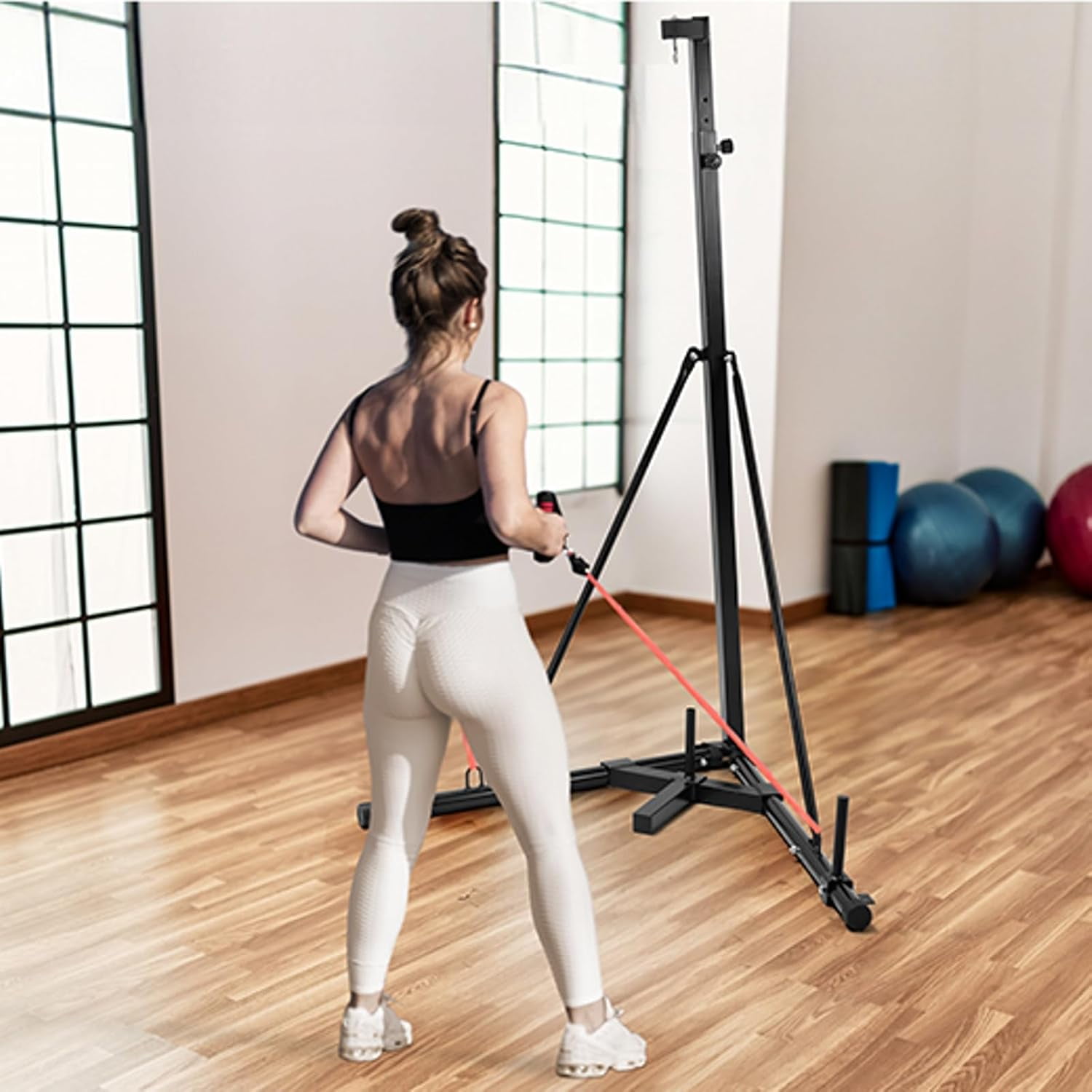 Arlopu Boxing Speed Punching Bag Stand Adjustable Height Punching Bag Stand, 150lbs - Stand Only