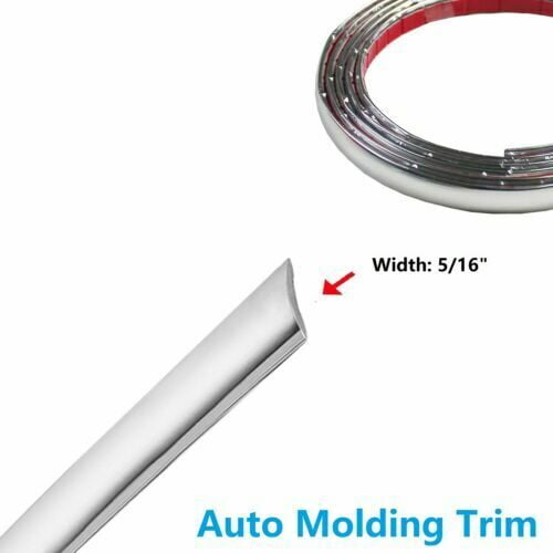 16 Feet Body Side Moulding Strip 1 inch Wide Automotive Chrome-Plated Decorative Strip molding Self Adhesive 25 mm for car/Truck/RV Door and Window Body Side Scratch-Proof 