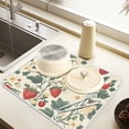 thumbnail image 2 of Yayeee Dish Drying Mat for Kitchen Counter 16" x 18" Microfiber Super Absorbent Coffee Decorative Pad, Small Strawberry Pattern, 2 of 9