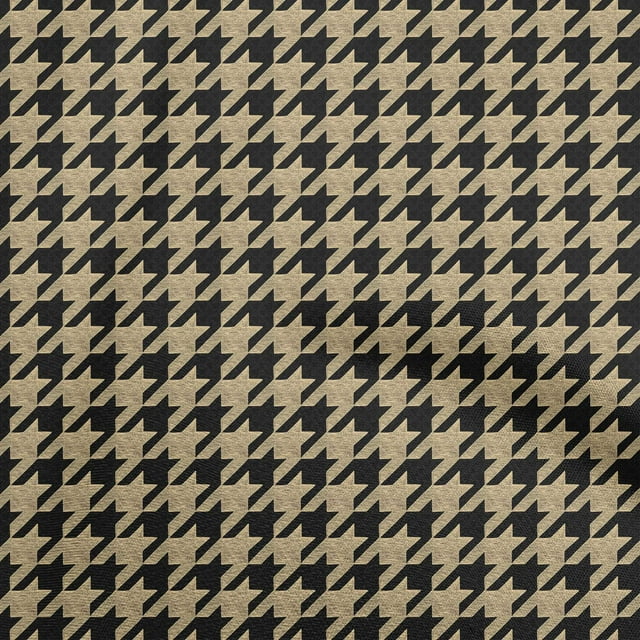 oneOone Viscose Chiffon Black Fabric Houndstooth Fabric For Sewing Printed Craft Fabric By The Yard 42 Inch Wide