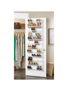 Whitmor 12-Tier Over The Door Mesh Shoe Rack - 36 Pair- White - 7.5 - closet organization system