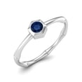 thumbnail image 2 of 0.50 Ctw Round Blue Sapphire 925 Sterling Silver Solitaire Geometric Woman Mother's Day Gift Ring, 2 of 4