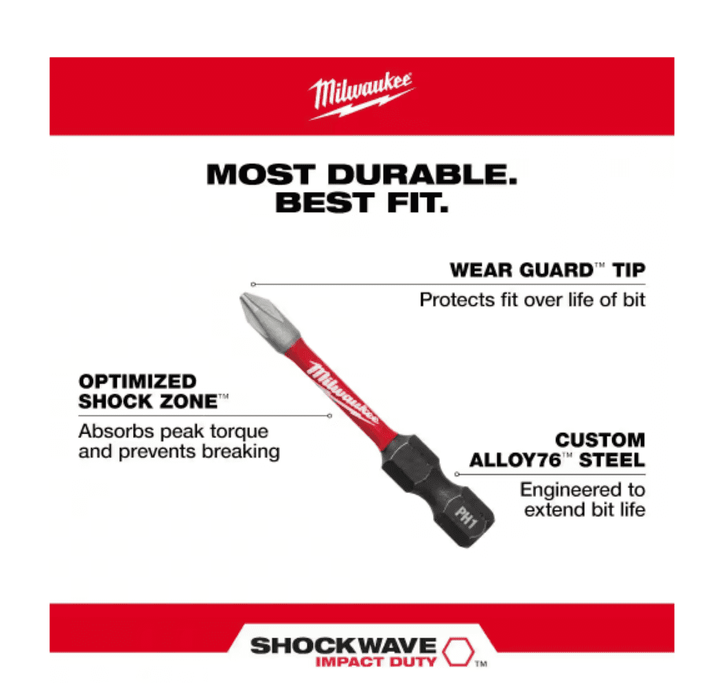 Milwaukee 48-32-5151 Shockwave Impact Duty Alloy Steel Screw Driver Bit Set (70-Piece)