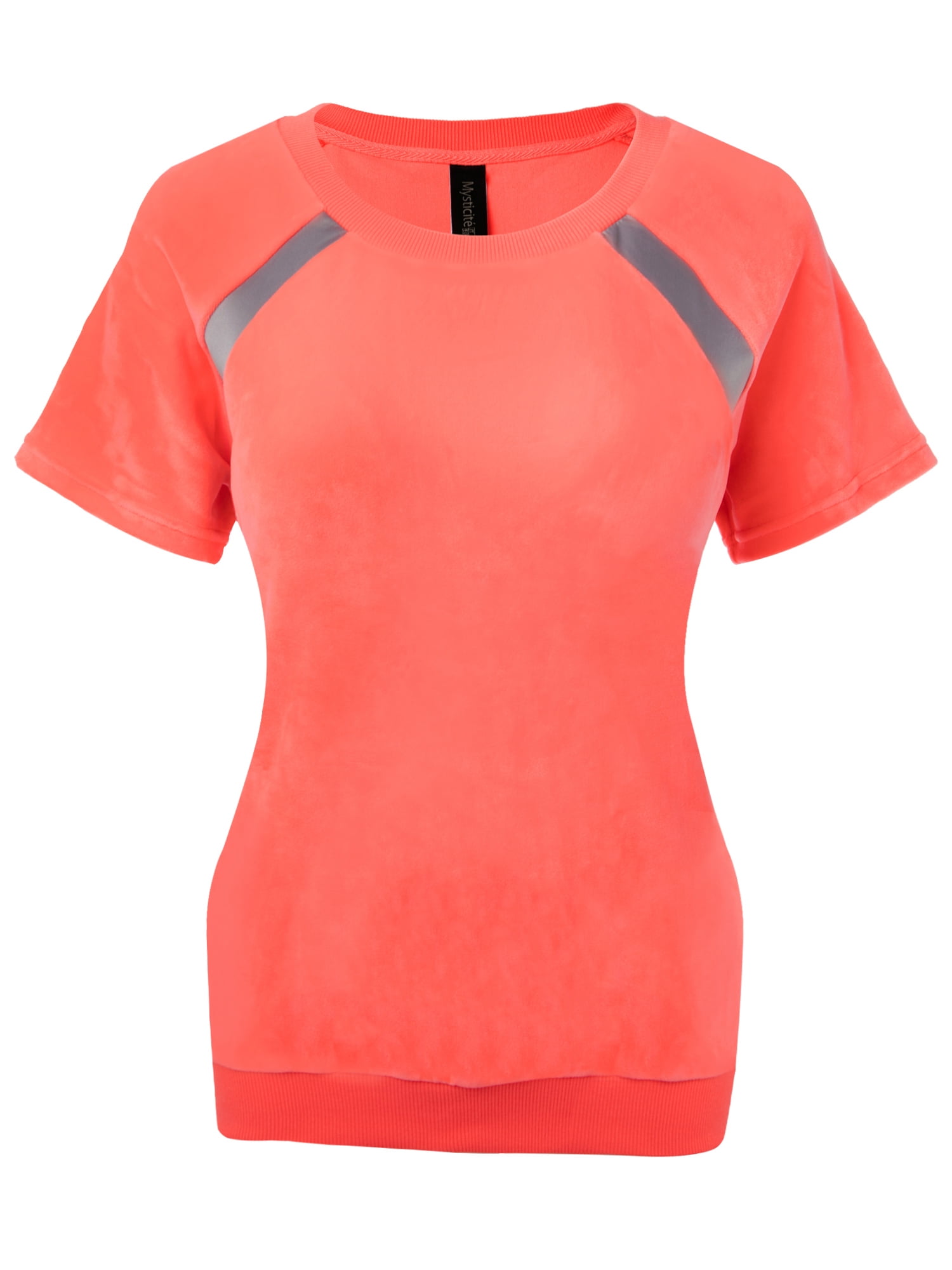 Parabler Womens Breathable Functional Sports Training Fitness T-Shirt Short Sleeve V-Neck Running Shirt Yoga Top Loose Fit Running Shirt for Women