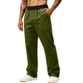 thumbnail image 2 of Men's Lightweight Quick Dry Hiking Running Pants Outdoor Sports Breathable Zipper Pockets Athletic Workout Pants Army Green L, 2 of 7
