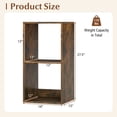 thumbnail image 3 of Gymax 2PCS 2-Cube Bookcase w/ Anti-tip Kit 2-Tier Open Back Bookshelf for Bedroom Brown, 3 of 10