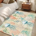 thumbnail image 4 of Hallway Runner Rugs 2.7x5 Ft, Teal Red Coastal Non Slip Area Rugs for Kitchen Bedroom Entryway, Jellyfish Nautical Beach Coral Starfish Washable Carpet Runner Rug Floor Mats for Bedroom Home Decor, 4 of 8