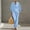 A_ Light Blue, variant on Women's Mandarin Collar Button-Down Kaftan Maxi Dress, Loose Linen-Blend Caftan with Side Pockets, Comfortable Casual Vacation Dress Navy L