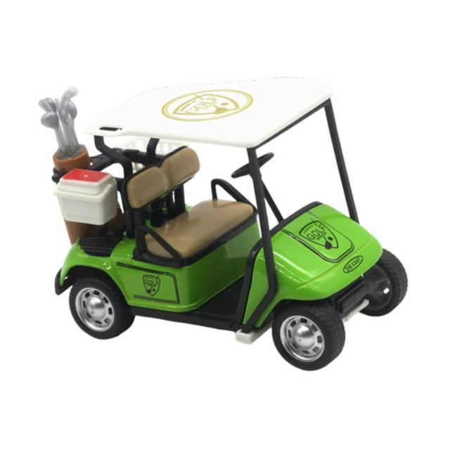 Vehículo de remolque con carrito de golf, decoración de carrito de golf de mesa, juguetes de carrito de golf en miniatura, modelo de carrito de golf Verde