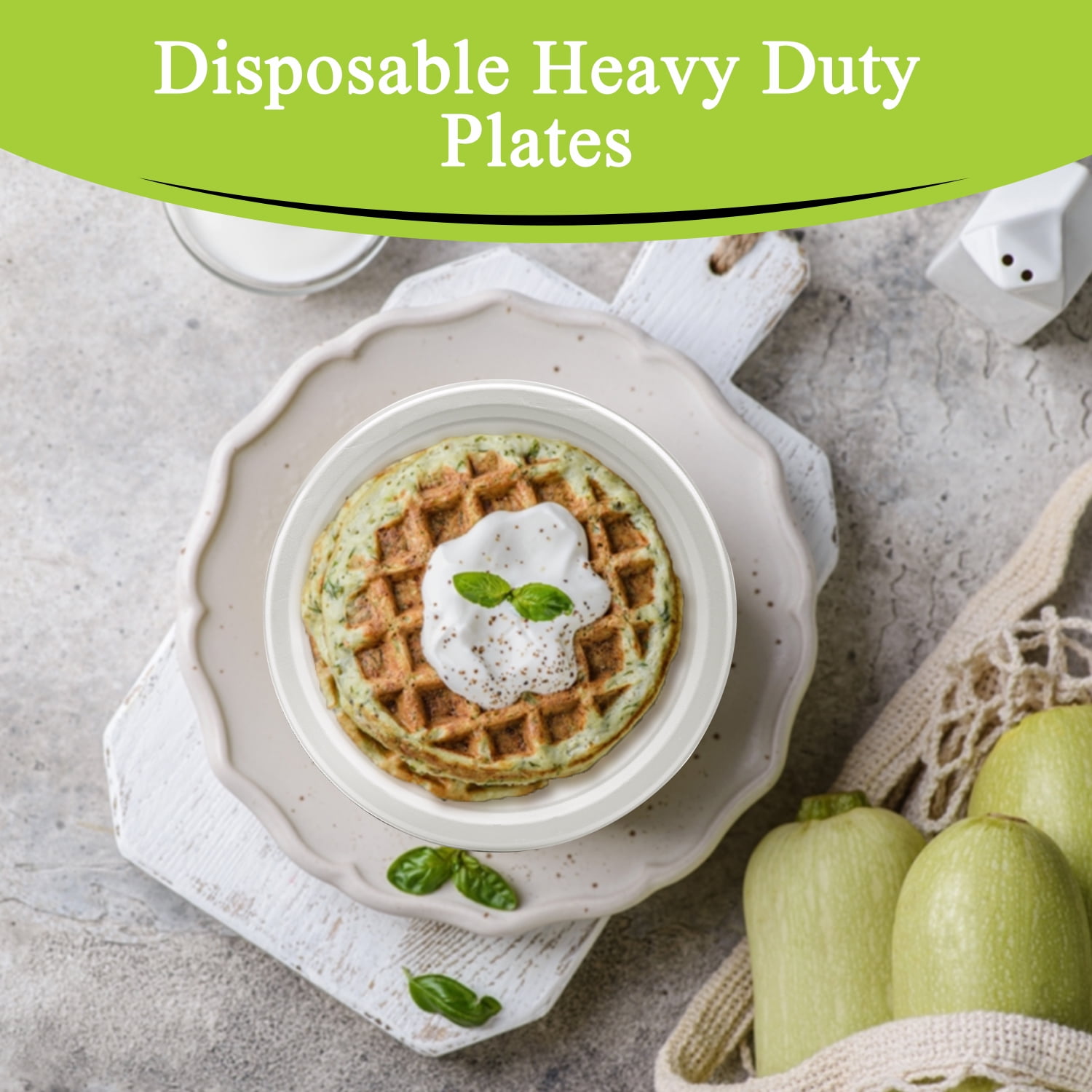 Three Leaf 6" Bagasse Round Disposable Plates 1000 Ct Heavy-Duty Eco-Friendly Biodegradable Compostable White Sugarcane Plates for Parties Catering BBQ and Events