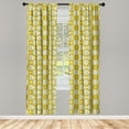 thumbnail image 3 of Ambesonne Yellow and White Curtains, Striped Fishes, Pair of 28"x63", Marigold Beige Yellow, 3 of 5