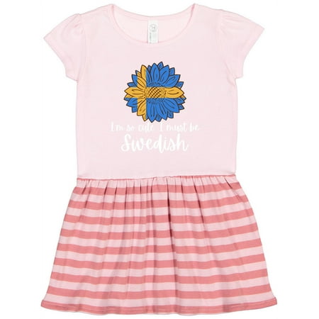 

Inktastic I m So Cute I Must Be Swedish Sunflower Sweden Flag Gift Toddler Girl Dress