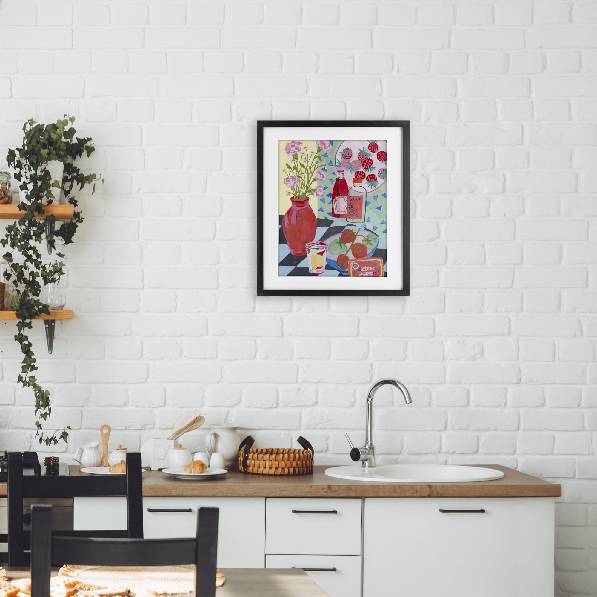 Stupell Industries Kitchen Sauces Still Life Black Framed Print Under Glass, design by Melissa Wang