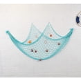 thumbnail image 2 of Xiao Hua Red de pesca de algodón decorativa de 79 pulgadas con temática de playa, decoración de pared para el hogar, dormitorio, fiesta, red de pesca decorativa, azul claro, 2 of 4