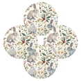 thumbnail image 6 of Round Plate Mat 15.4x15.4 Inchesx6 Placemat Table Mat Kitchen Mat Coffee Mat Fabric Thick, Strong Wear-Resistant, Heat Resistance Gray Rabbit, 6 of 7