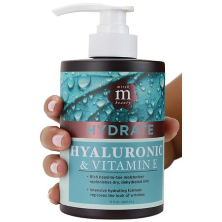 Acido Hialuronico Crema Mirth Beauty Hyaluronic Acid Cream for Face and Body. With Coconut Oil, Vitamin E, Aloe Vera, Shea Butter. Large 15oz jar with pump ()