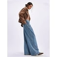thumbnail image 4 of Women Y2k Low Rise Baggy Jeans Loose Fit Boyfriend Straight Wide Leg Jeans Trendy Stretch Long Denim Pants Blue M, 4 of 8