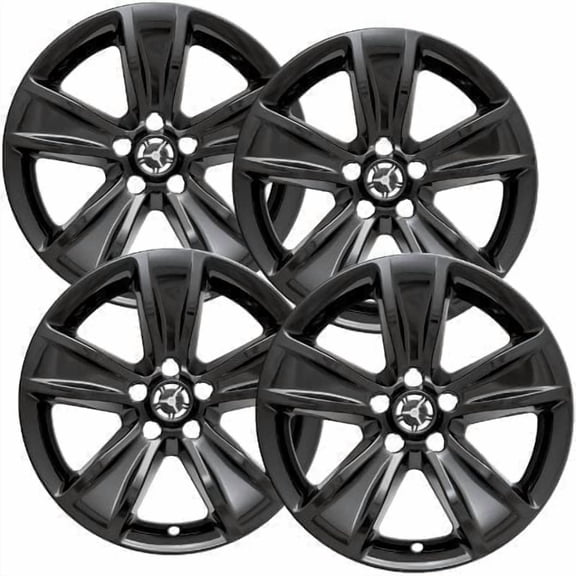 Set of 4 18 inch Gloss Black ABS Wheel Covers Compatible with 2015-2023 Dodge Challenger SXT Rims