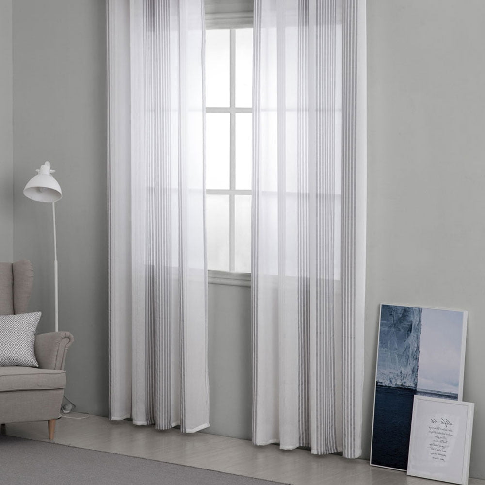 100x200cm Modern Solid Sheer Curtain Window Room Door Drape Panel Coffee 