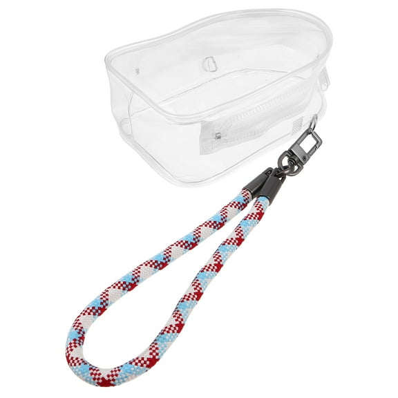 OULII Portable Clear Display Case with Zipper and Woven Strap for Small Dolls and Figures