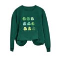 thumbnail image 2 of Jsaierl Chandails en Molleton pour Femmes Jour de la Saint-Patrick Imprimé Trèfle Chanceux Pulls Décontractés Manches Longues Col Rond Hauts Tendance Chandail en Molleton de Vacances, 2 of 3