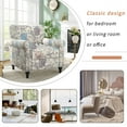 thumbnail image 6 of Modern Accent Chair Living Room Chair,Upholstered Lamb Wool Armchair with Solid Wood Legs,Single Sofa Armchair with Round Armrest for Living Room Family Room,flower, 6 of 7