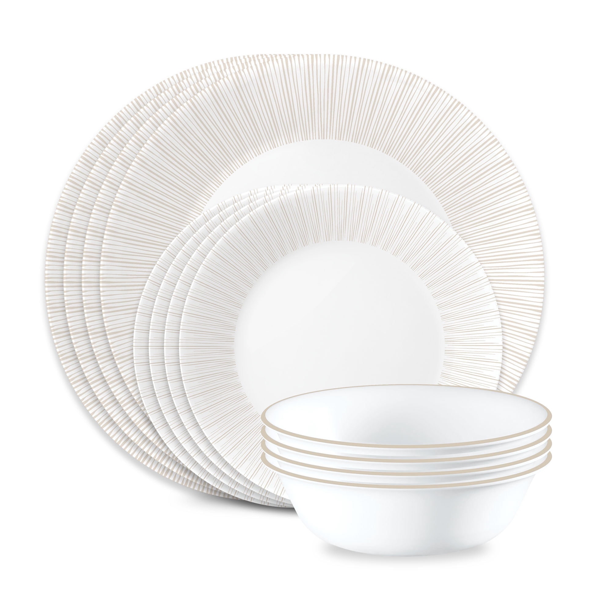 Corelle Simple Lines 18-piece Dinnerware Set, Service for 6