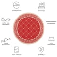 thumbnail image 4 of Safavieh Courtyard Gaus Oriental Indoor/Outdoor Area Rug, Red/Natural, 5'3" x 5'3" Round, 4 of 8