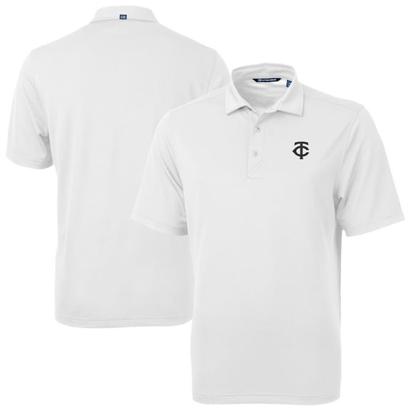 Men's Cutter & Buck White Minnesota Twins Virtue Eco Pique Recycled Polo