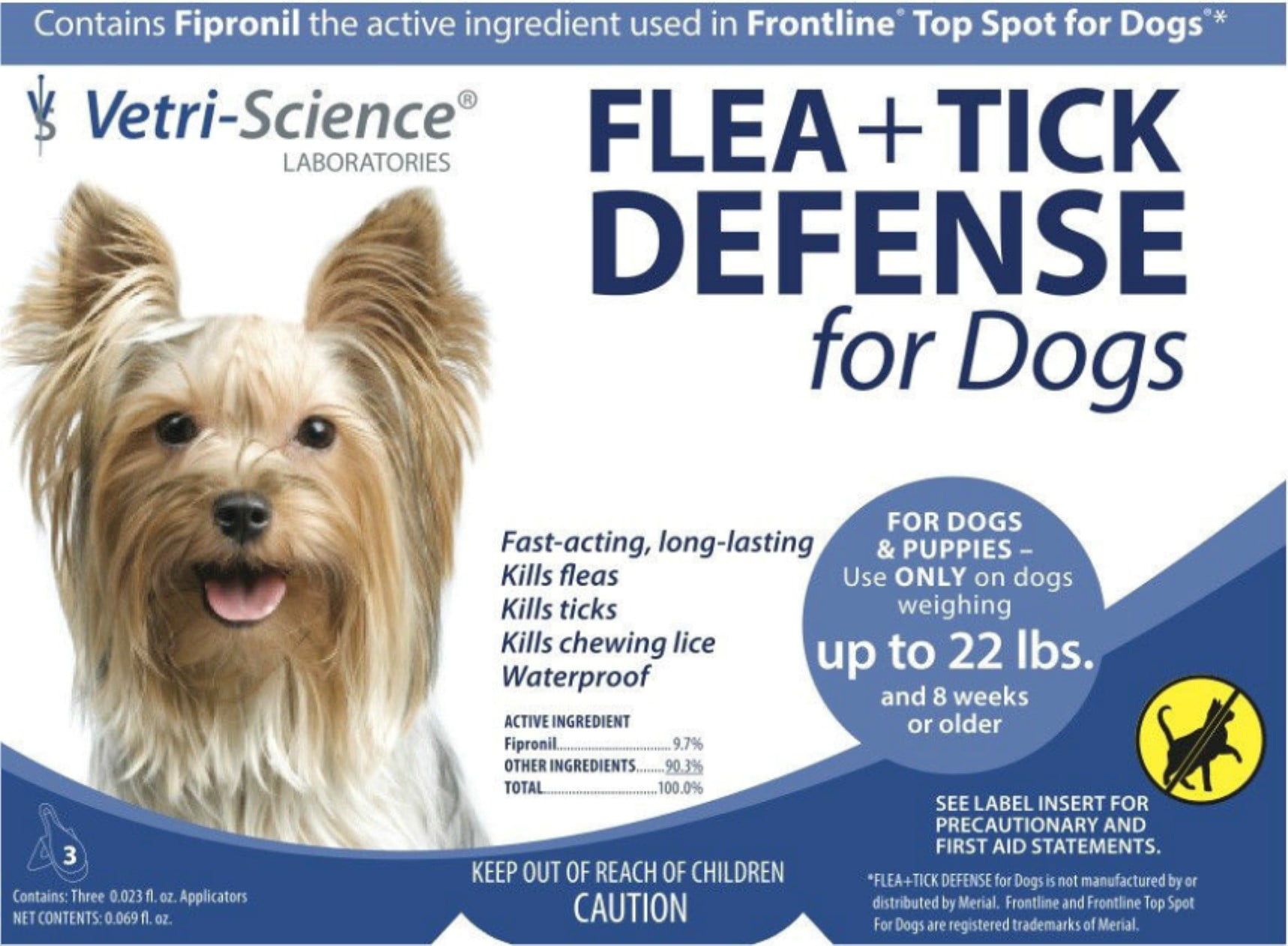 Tick Defense For Cats Vetri-Science Flea 8 Weeks+ 3 Doses 