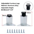 thumbnail image 4 of 3.2 Inch Furniture Legs Aluminium Alloy Adjustable Feet Cabinet Shelves Leg Height Replacement 5pcs, 4 of 7