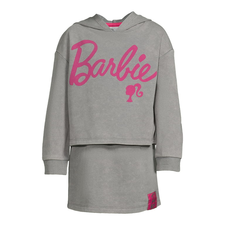 Barbie Girls Zip Up Fleece Hoodie Graphic T-Shirt and Leggings 3 Piece  Outfit Set Little Kid to Big Kid, Gray, 4 : : Clothing, Shoes &  Accessories