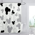 thumbnail image 4 of SPXUBZ Mouse Head Shower Curtain Black and White Kids Cartoon Cute Animal Children Grey Fabric Waterproof Polyester Home Bathtub Decor 12 Pack Plastic Hook 72Wx72L Inch, 4 of 5