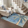 thumbnail image 3 of Area Rugs 3'x5', Coastal Beach Tree Blue Brown Carpet Runner Indoor Outdoor Rugs Home Decor Aesthetic, Vintage Summer Palm Tropical Non Slip Mats Washable Accent Rug for Living Room Bedroom, 3 of 8