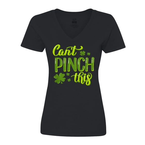 Inktastic St. Patrick's Day Can't Pinch This Hand Lettering Women's V-Neck T-Shirt