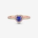 thumbnail image 4 of Anillo Pandora con forma de corazón elevado, azul brillante, oro rosado de 14 k, 4 of 6