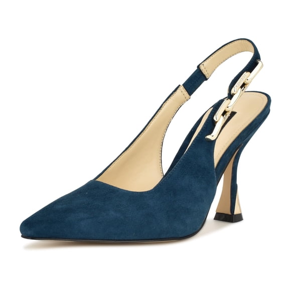 Zapato de tacón Nine West Veroni color teal con punta fina y tacón de 7,7 cm
