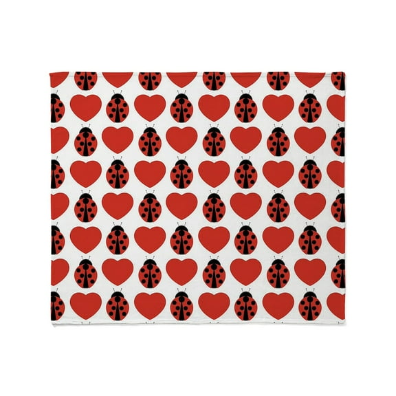 CafePress - Ladybug And Hearts Throw Blanket - Soft Fleece Throw Blanket, 50"x60" for All Ages