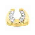 thumbnail image 3 of RYLOS Men's Rings Yellow Gold Plated Silver Lucky Horseshoe Design with Diamonds Designer Men's Jewelry Size 9, 3 of 6
