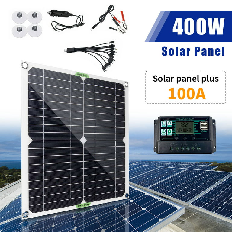 Kit de panel solar de 400 vatios 100A 12V Controlador de cargador de batería  RV
