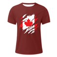 thumbnail image 3 of T-shirt pour Hommes de la Fête du Canada Drapeau de la Fête du Canada Manches Courtes Feuille d'Érable Tee Hauts Col Rond Vêtements de la Fête du Canada, 3 of 3
